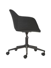 Polster-Schreibtischstuhl Fiji mit schmaler Sitzschale, Bezug: 100% Polyester Der hochwe, Gestell: Metall, pulverbeschichtet, Rollen: Kunststoff, Webstoff Schwarz, B 66 x T 66 cm