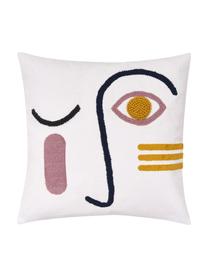 Housse de coussin motif abstrait Adin, Endroit : multicolore Envers : blanc