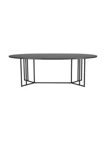 Mesa de comedor ovalada de madera de mango Luca, Tablero: tablero de fibras de dens, Estructura: metal con pintura en polv, Look mármol negro, An 240 x Al 100 cm