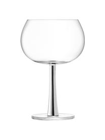 Verre à gin avec tige argentée Gina, 2 pièces, Verre, Transparent, couleur argentée, Ø 11 x haut. 17 cm, 420 ml