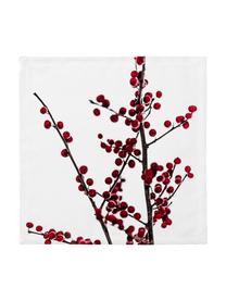 Stoffen servetten rood Berries, 4 stuks, Katoen, Wit, rood, zwart, 40 x 40 cm