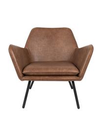 Kunstleder-Loungesessel Bon im Industrial Design, Bezug: Kunstleder (64% Polyureth, Kunstleder Braun, B 80 x T 76 cm