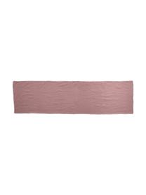 Chemin de table pur lin Pom Pom, Vieux rose