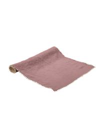 Chemin de table pur lin Pom Pom, Vieux rose