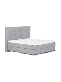 Letto boxspring premium Pheobe, Materasso: a molle insacchettate a 7, Piedini: legno di faggio massiccio, Grigio, 200 x 200