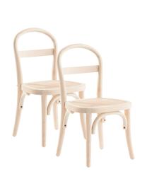 Sillas infantiles de madera con tejido vienés Rippats, 2 uds., Estructura: madera de abedul, Asiento: ratán, Beige, An 33 x F 35 cm