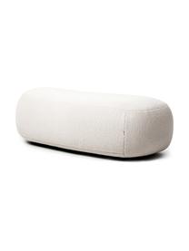 Nierenförmiger Hocker Alba aus Teddyfell, Bezug: Teddy (100 % Polyester) D, Gestell: Massives Fichtenholz, FSC, Füße: Kunststoff, Teddy Off White, B 130 x T 62 cm