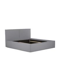 Polsterbett Dream, Bezug: Polyester (Strukturstoff), Korpus: Massives Kiefernholz, FSC, Webstoff Dunkelgrau, B 140 x L 200 cm
