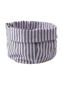 Gestreifter Brotbeutel Strips aus Baumwolle, 100 % Baumwolle, Grau, Lila, Ø 22 x H 22 cm
