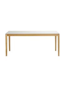 Mesa de comedor en look mármol Jackson, tamaños diferentes, Tablero: piedra cerámica es aspect, Aspecto mármol blanco, madera de roble barnizada, An 180 x F 90 cm