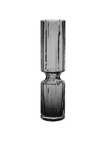 Mundgeblasene Glasvase Hyacint, Mundgeblasenes Glas, Grau, transparent, Ø 8 x H 32 cm