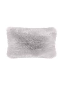 Housse de coussin rectangulaire imitation fourrure Mathilde, Gris clair, larg. 30 x long. 50 cm