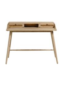 Schreibtisch Nalu aus Holz mit Wiener Geflecht, Griffe: Metall, lackiert, Mindiholz, B 110 x T 60 cm