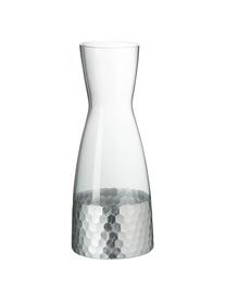 Glaskaraffe Wasp mit gehämmertem Edelstahl, 1.15 L, Glas, Transparent, Silber-Grau, H 26 cm