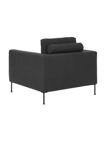 Sofa fauteuil Cucita, Bekleding: geweven stof (100% polyes, Frame: massief grenen, FSC-gecer, Poten: gelakt metaal, Geweven stof antraciet, B 98 x D 94 cm