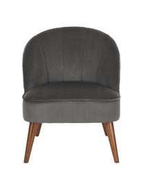 Sillón de terciopelo Aya, Tapizado: terciopelo (poliéster) Re, Patas: madera de abedul pintada, Terciopelo gris oscuro, An 73 x F 64 cm