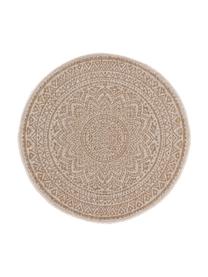 Rond in & outdoor-vloerkleed Cleo, Polypropyleen, Beige, crèmekleurig, Ø 150 cm (maat M)