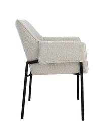 Bouclé fauteuils met wit effect, set van 2, Bekleding: 100 % polyester, Poten: gecoat metaal, Bouclé wit, B 73 cm x D 54 cm