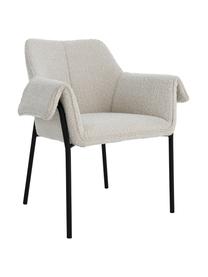 Bouclé fauteuils met wit effect, set van 2, Bekleding: 100 % polyester, Poten: gecoat metaal, Bouclé wit, B 73 cm x D 54 cm