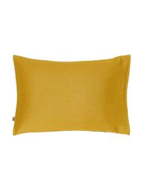 Taie d'oreiller 50x70 réversible en satin de coton Verano, Ocre, vert, tons beiges, rouge