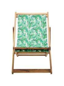 Transat pliable en bois Zoe, Vert, blanc, larg. 59 x prof. 91 cm