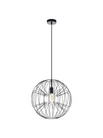 Hanglamp Okinzuri in zwart metallic, Lampenkap: metaal, glanzend, Baldakijn: gelakt metaal, Zwart, Ø 45 cm