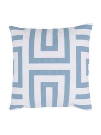 Housse de coussin 45x45 Bram, Blanc, bleu ciel