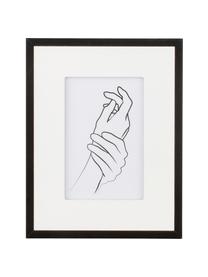 Bilderrahmen Austin Hands mit Passepartout, Rahmen: Mitteldichte Holzfaserpla, Front: Glas, Schwarz, 10 x 15 cm