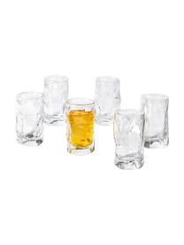 Set van 6 likeurglaasjes Sorgente in biologische vorm, Glas, Transparant, Ø 5 x H 8 cm, 70 ml
