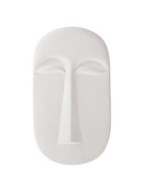 Wandobject Mask van keramiek, Keramiek, Wit, B 13 x D 24 cm