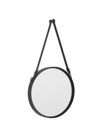 Okrągłe lustro ścienne z metalową ramą i zawieszką Liz, Czarny, S 55 x W 100 cm
