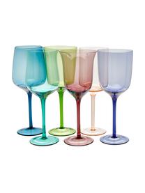 Mundgeblasene Weingläser Diseguale in unterschiedlichen Farben und Formen, 6er-Set, Glas, mundgeblasen, Bunt, Ø 7 x H 24 cm, 250 ml