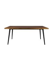Tavolo con design bordo albero Alagon, Gambe: acciaio verniciato a polv, Finitura in legno di noce, Larg. 160 x Prof. 90 cm