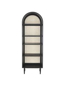 Libreria con intreccio viennese Exalt, Retro: rattan, Nero, Larg. 63 x Alt. 190 cm