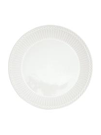 Assiette à dessert faite main porcelaine Alice, 2 pièces, Grès cérame, Blanc, Ø 23 cm