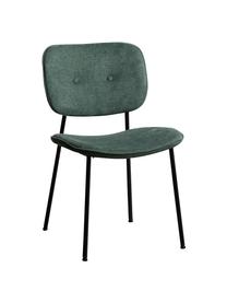 Sedia imbottita Oprah, Rivestimento: 100% poliestere, Gambe: metallo rivestito, Verde, nero, Larg. 56 x Prof. 52 cm