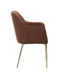 Zamatová stolička s opierkami Ava, Zamatová hnedá, Š 57 x H 63 cm