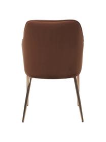 Sametová židle s područkami Ava, Hnědá, Š 57 cm, H 63 cm