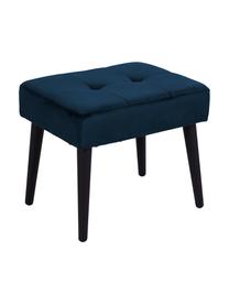 Tabouret en velours bleu foncé Glory, Velours bleu, larg. 50 x haut. 45 cm