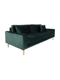 Sofa z aksamitu Lido (3-osobowa), Tapicerka: aksamit poliestrowy 30 00, Nogi: drewno jodłowe, Ciemny zielony, S 210 x G 93 cm