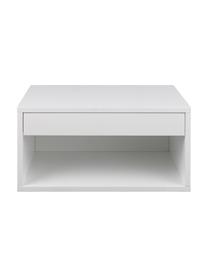 Table de chevet murale avec tiroir Cholet, MDF, laqué, Blanc, larg. 50 x haut. 24 cm