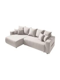 Sofá rinconera cama Elvi (4 plazas), con espacio de almacenamiento, Tapizado: poliéster con revestimien, Patas: plástico El tejido repele, Tejido beige, An 282 x F 153 cm