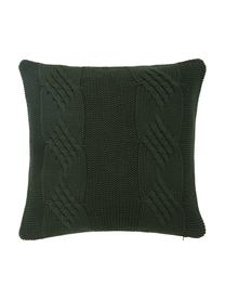 Housse de coussin 40x40 tricot vert foncé Jonah, Vert foncé