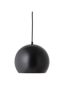 Lampada sfera a sospensione color nero opaco Ball, Paralume: metallo rivestito, Baldacchino: metallo rivestito, Nero, bianco, Ø 25 x Alt. 20 cm