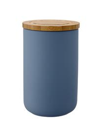 Barattolo con coperchio Stak, Coperchio: legno di bambù, Blu opaco, bambù, Ø 10 x Alt. 13 cm, 750 ml