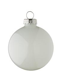 Set de bolas de Navidad Lorene Ø 6 cm, 24 uds., Plateado, blanco mate y brillante, Ø 6 cm