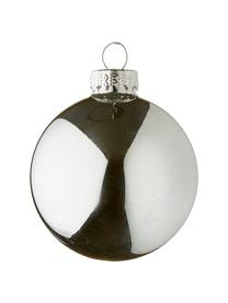 Set de bolas de Navidad Lorene Ø 6 cm, 24 uds., Plateado, blanco mate y brillante, Ø 6 cm