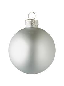 Set de bolas de Navidad Lorene Ø 6 cm, 24 uds., Plateado, blanco mate y brillante, Ø 6 cm