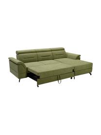 Sofa narożna z funkcją spania i miejscem do przechowywania Missouri (4-osobowa), Tapicerka: 100% poliester, Zielony, S 259 x G 164 cm