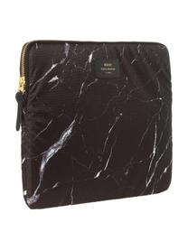 Laptophoes Marble voor MacBook Pro 13 Inch, Laptophoes: zwart, gemarmerd. Opdruk: zwart met goudkleurig schrift, 34 x 25 cm